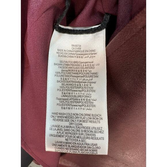 NWT BCBG Maxazria Small Maroon Sheridan Faux Leather Sleeveless Mini Dress - Picture 8 of 11